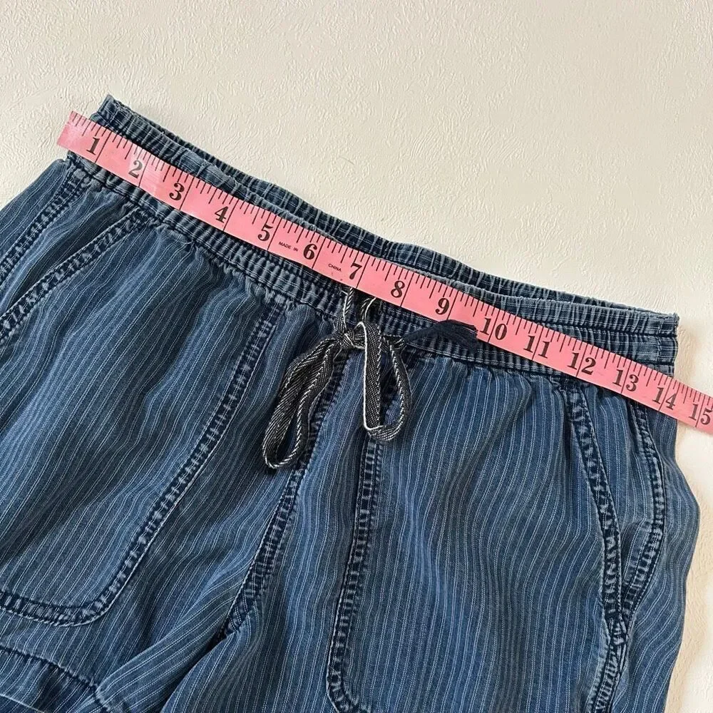 J.Crew Denim Striped Shorts XXS Blue Casual Drawstring